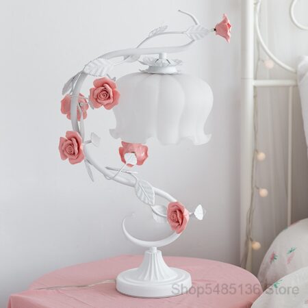 Lampe de Chevet en Forme de Fleur Vintage - Blanche