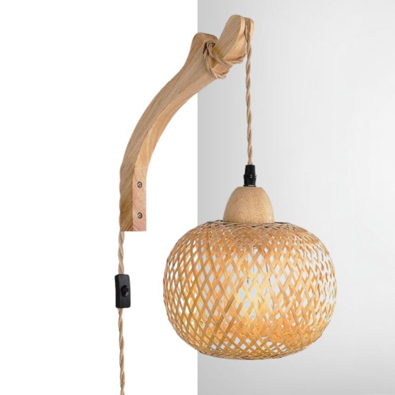 Lampe de Chevet Suspendue Rotin